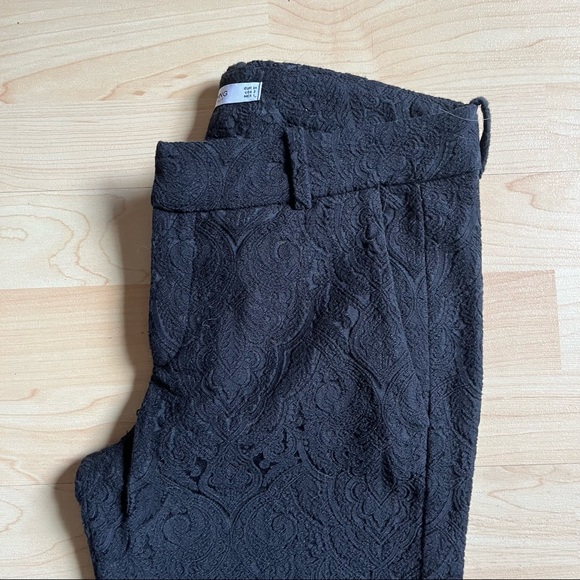 MNG Suit Pant Embroidery Floral Overlay Skinny Bottoms Size 2 - Picture 2 of 8